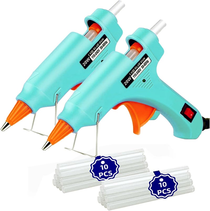 OUREPOCA Hot Glue Gun Kit Mini: Mini Hot Glue Guns Kit with 20 Sticks Melt Glue Gun Craft for School DIY Arts Home Quick Repairs Multi-application 2 Pack - Image 1